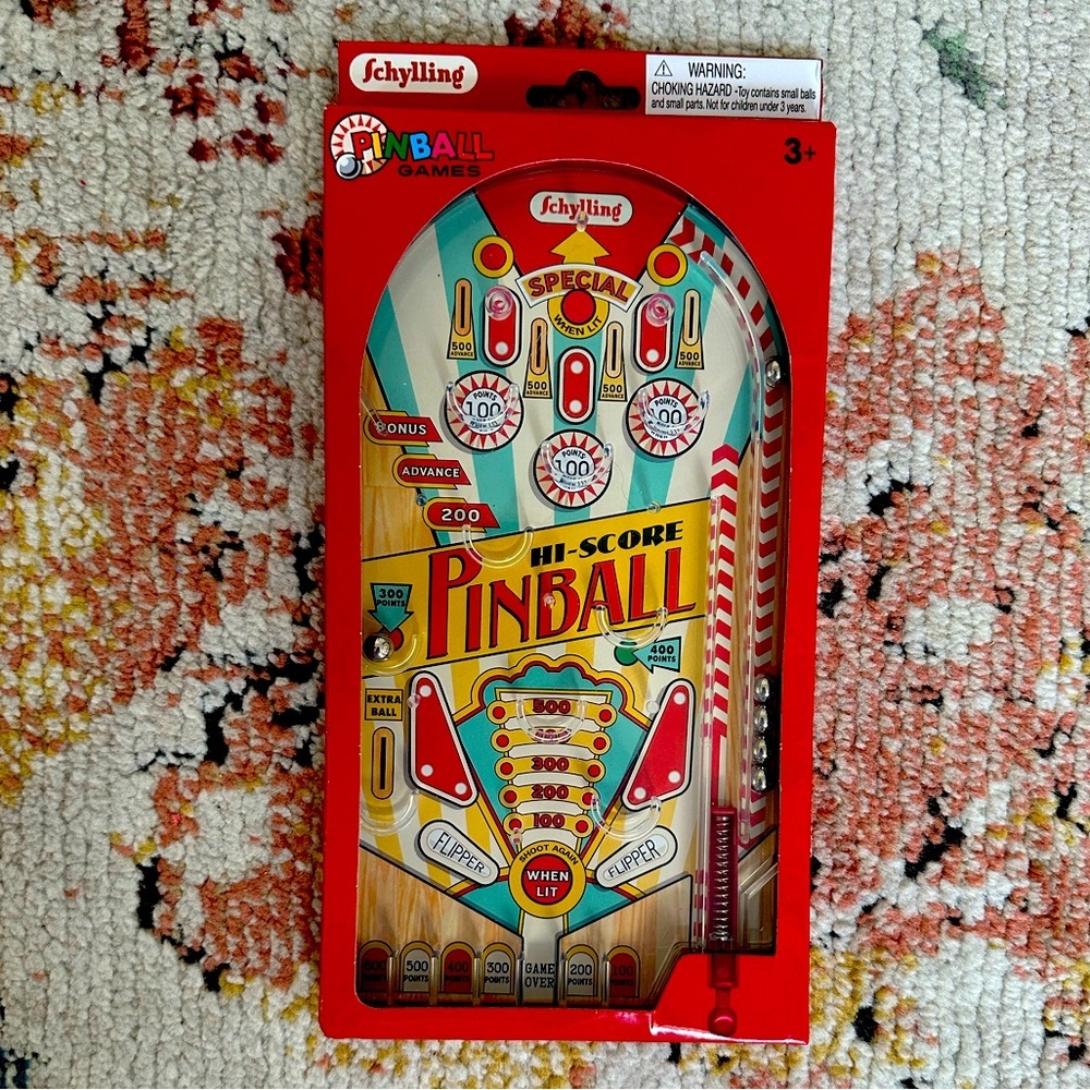 New Handheld Retro Pinball Game Schylling Hi-Score Pinball Game - Red and Yellow